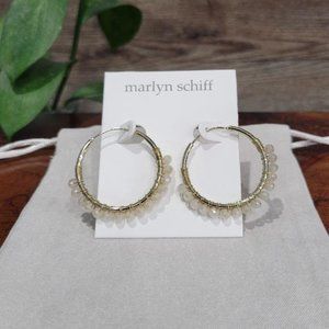 Marlyn Schiff Crystal Beaded Hoop Earrings